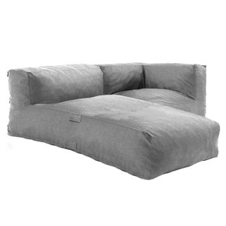 Oviala Mueble de jard&iacute;n modular con 1 sill&oacute;n rinconera y 1 chaise longue gris