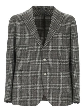 Tagliatore checked jacket - men - Polyester/Virgin Wool - 50 - Grey