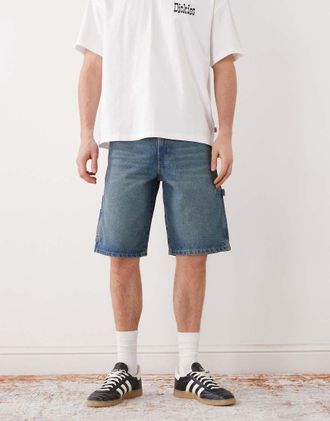 Dickies 993 - Jeans corti azzurri da 11 pollici-Blu