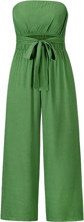 Generic Spring and summer new casual fashion suit jumpsuit straight trousers suit-green-2XL