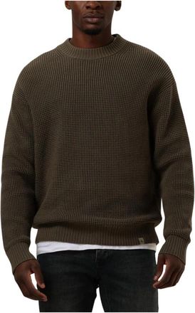 Calvin Klein Grof Gebreide Trui - Heren - Ronde hals truien - Bruin - S - Truien & Vesten