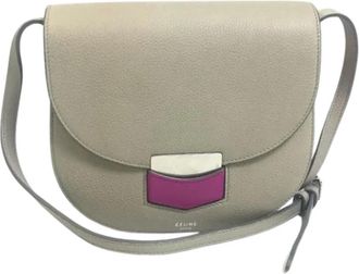 Celine Pre-owned Leather celine-bags - Dames - Vintage Schoudertas - Grijs - ONE Size - Vintage