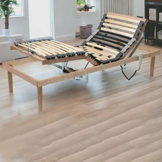 Talamo Italia Talamo Italia - Dmora - Somier Individual Dbuz, Somier De Listones De Madera Con Motor, 100% Made In Italy, Base Ortop&eacute;dica Reclinable Motorizada, 80x