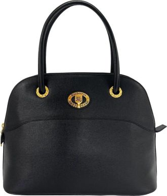 Burberry Black Leather Handbag Tote Bag (Pre-Owned)