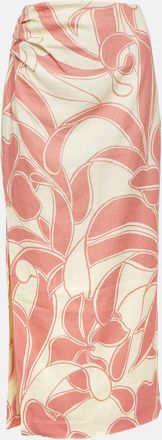Sir. Belletto printed linen maxi skirt