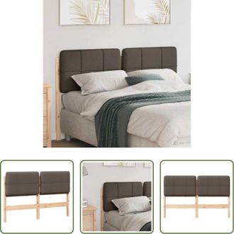 vidaXL Testiera per letto - Testiera imbottita Marrone e taupe 140 cm Pino massello
