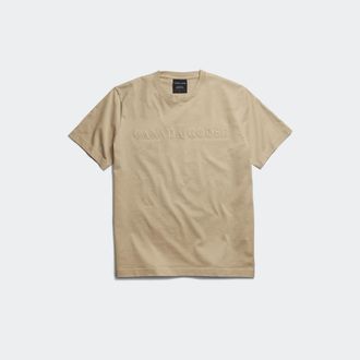Canada Goose Vantage Embroidered T-Shirt (Men, Ecru Beige, XXL)