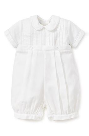Kissy Kissy Alexander Collared Romper in White at Nordstrom, Size 6-12M
