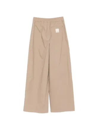 Emporio Armani Wide-Leg Cotton Trousers - Beige