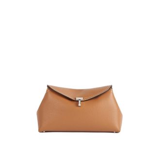 Toteme Bolso clutch Toteme de piel granulada con cierre en forma de T