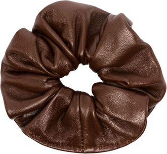 Manokhi leather hair scrunchie - women - Calf Leather - One Size - Brown