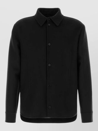 Jil Sander wool shirt coat collared long sleeves
