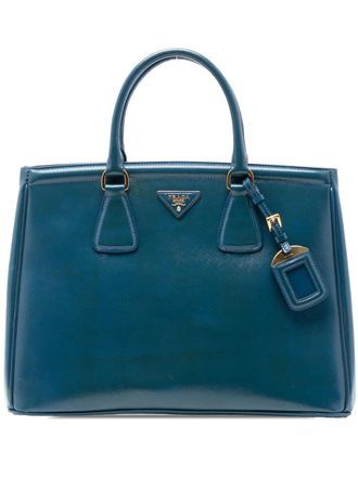 Prada 2010-2025 medium Saffiano Vernice Parabole shopper - Blauw