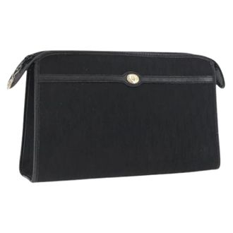 Dior Pre-owned Clutches, female, Black, Size: ONE SIZE Pre-owned Vintage Trotter Canvas Clutch