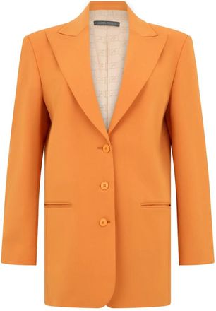 Alberta Ferretti V-hals Jas - Dames - Blazers - Oranje - S - Wol - Jassen