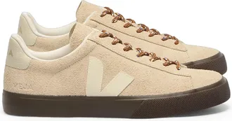 Veja Mens Campo Textured Suede Sneakers Khaki 43 EU