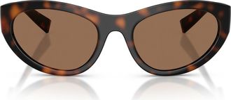 Dolce & Gabbana 54mm Cat Eye Sunglasses in Havana /Dark Brown at Nordstrom