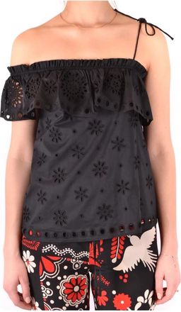 Red Valentino Chique mouwloze top - Dames - Tops zonder mouwen - Zwart - S - Tops