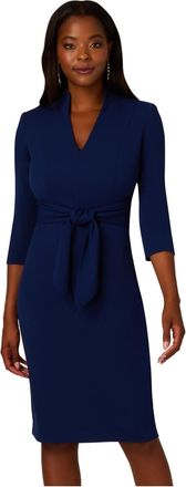 Adrianna Papell Womens Front Tie Short Dress - Blue - Size 22 UK