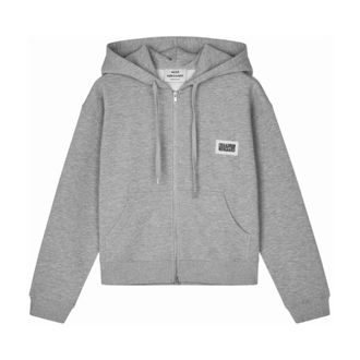 Mads Norgaard Bobo Hood Sweatshirt Standard - Dames - Vesten met rits - Grijs - 2XL - Katoen - Hoodies & sweatvesten