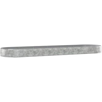 vidaXL Jardinera Arriate Acero Galvanizado Plata 523x140x36 Cm Vidaxl