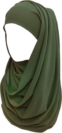 Lina & Lily Non-see-through Bubble Crepe Chiffon Muslim Hijab Head Scarf Shawl Wrap Thick Lightweight (Camouflage Green)