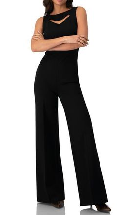 Ivonne Sleeveless Round Neck Jumpsuit in Black at Nordstrom, Size 12