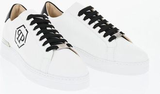 Philipp Plein Leather Sneakers HEXAGON with Laretale Logo size 45