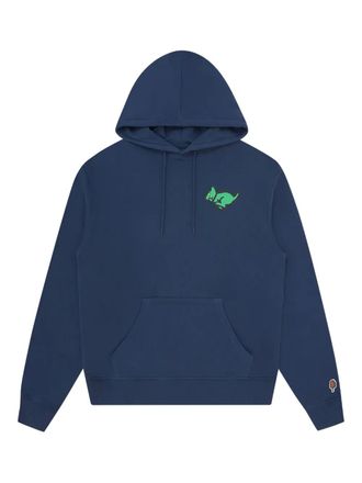 Icecream kangaroo-embroidered hoodie - Blue