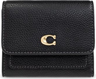 Coach Accessoires, Dames, Zwart, ONE Size, Leer, Kleine Flap Wallet