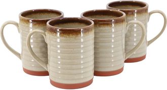 Gibson Home Terra Bella 4 Piece 18.5 Ounce Terracotta Mug Set in Grey at Nordstrom