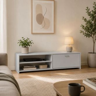 Dmora Mueble Para Tv Lihamo, Un Caj&oacute;n, 2 Estantes, 2 Compartimentos, 120x39x31h Cm Gris