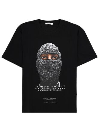 Ih Nom Uh Nit Front Balaclava Graphics White Text Cotton T-Shirt
