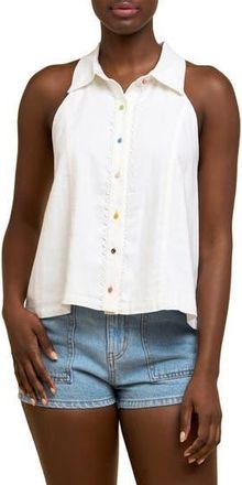 Ciebon Ria Collared Tank in Off White at Nordstrom Rack, Size Large