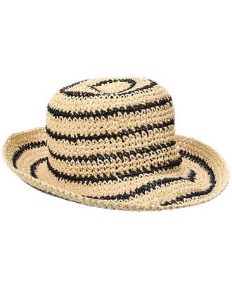 Bruno Magli Striped Crochet Straw Bucket Hat