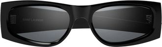 Saint Laurent Silver Rectangular Ladies Sunglasses SL M140/F 002 56