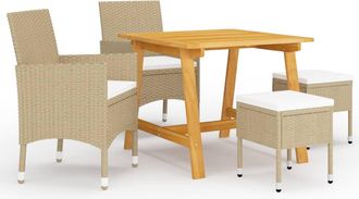 vidaXL Juego De Comedor De Jard&iacute;n De 5 Piezas Beige Vidaxl