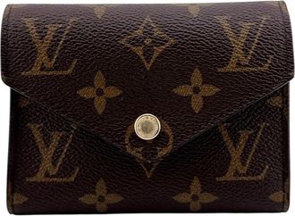 Louis Vuitton Monogram Brown Leather Wallet (Tri-Fold) (Pre-Owned)