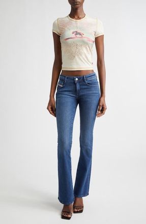 Diesel T-Uncuties Rhinestone Embellished Graphic T-Shirt in Latte at Nordstrom, Size Xx-Small