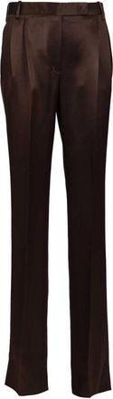Tom Ford Pleated Trousers - female - Tom Ford - Wide Trousers - Brown - XS - Trousers