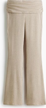 H&M Leggings aus Rippstrick mit Umschlagbund - Brown