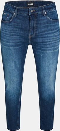 HUGO BOSS Mens Mid Rise Slim Fit Five Pocket Jeans in Navy - Blue - Size 36W/30L