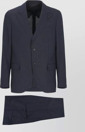 Lardini wool suit notch lapel structured tailoring