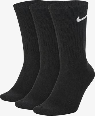 Nike Mens Nike Everyday Black Socks Lightweight Dri Fit Crew Sports Socks 3 Pack - Black/Black - Size: 5/5.5/6/6.5/7/7.5/8