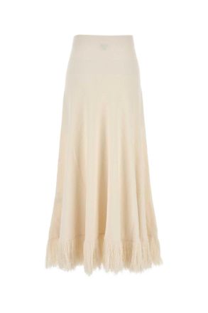 Bottega Veneta Womens Ivory Boucl&atilde;&copy; Skirt White Exterior: Cotton Nylon Gonne
