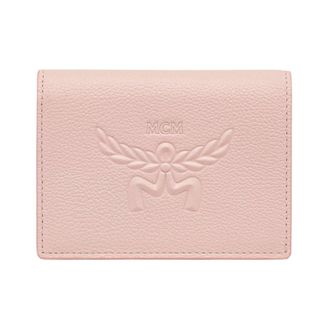 MCM Himmel Embossed Logo Leather Snap Wallet - female - MCM - Wallets & Cardholders - Pink - ONE SIZE - Accessories