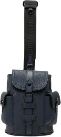 Louis Vuitton Pre-owned Backpacks, male, Blue, Size: ONE SIZE Pre-owned Christopher XS Taurillon Leather Shoulder Bag