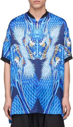 Yohji Yamamoto Satin Dragon Graphic Jersey in Multicolour at Nordstrom, Size X-Large