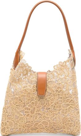 Ermanno Scervino floral-embroidered shoulder bag - Neutrals
