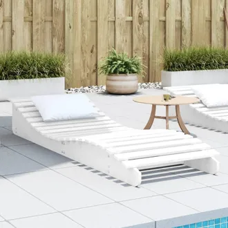 vidaXL Vidaxl - Tumbona De Madera Maciza De Pino Blanca 205x60x31,5 Cm